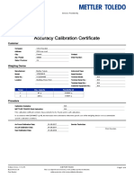 Accuracy Calibration Certificate: Customer