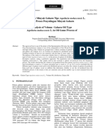 Analisis Volume Minyak Gaharu Tipe Aquilaria Malaccensis L. Pada Proses Penyulingan Minyak Gaharu Analysis of Volume Gaharu Oil Type