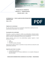 Actividad N.3 - Foro Clasificación Problemáticas Ambientales (10%)