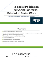 Laws and Social Policies On Selected Social Concenrs Related To SW