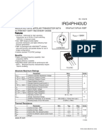 Irg4Ph40Ud: Insulated Gate Bipolar Transistor With Ultrafast Soft Recovery Diode Ultrafast Copack Igbt