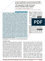 Influence of Cooperative Credit On Cassava Production in Anambra State, Nigeria