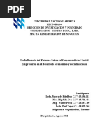 La Influencia Del Entorno Sobre La Responsabilidad Social Empresarial en El Desarrollo Económico y Social Nacional