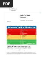 Tablas de Índice Glucémico - Cocina Salud