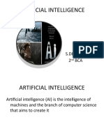 Artificial Intelligence: BY S.Deepthi 2 BCA