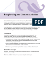 Paraphrasing and Citation Activities: 7th Edition