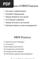 Evolution of Human Resources HRM Function