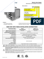 Electric Duct Heater: Specification and Installation Instructions