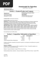 Somatropin For Injection: Section 1 - Chemical Product and Company