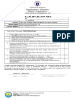 Department of Education: Health Declaration Form