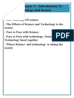 Module 1: Chapter 1: Introduction To Science Technology and Society Subtopics