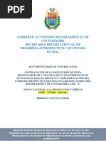 Gobierno Autónomo Departamental de Cochabamba Secretaria Departamental de Desarrollo Productivo Y Economía Plural