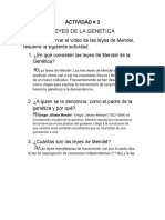 ACTIVIDAD 2 Leyes de Mendel