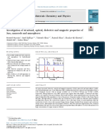 Investigation of Structural, Optical, Dielectric and Magnetic Properties of