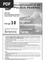 Cargo 30 - Agente Administrativo - Prova Branca