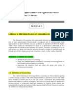 Disciplines and Ideas in The Applied Social Sciences: Lesson 2: The Discipline of Counseling