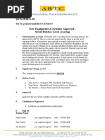 New Equipment & Systems Approval - Strail Rubber Level Crossing