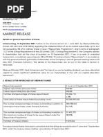 SSW Update General Repurchase Shares 13sep2021