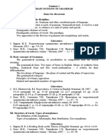 Seminar 1 Маin Notions Of Grammar Items for discussion I. Grammar as a linguistic discipline