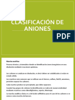 Clasificacion de Aniones .