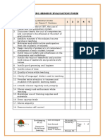 Training Session Evaluation Form