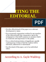 Writing The Editorial