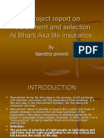 A Project Report On Recruitment and Selection at Bharti Axa Life Insurance