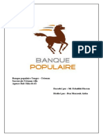 Banque Populaire Tanger - Tétouan Succursale Tétouan Ville Agence Bab Okla 64-63 Encadré Par: MR Echaikhi Hassan Réalisé Par: Ben Marzouk Aicha