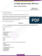 CBSE Sample Paper For Class 9 Maths 2021 Set 1