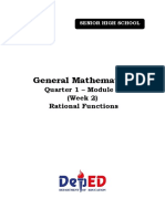 General Mathematics: Quarter 1 - Module 2 (Week 2) Rational Functions