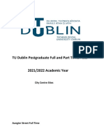 TU Dublin Postgraduate Full and Part Times Fees: City Centre Sites