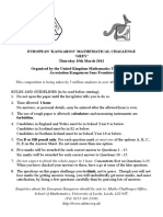 UKMT - Grey Kangaroo - Intermediate Mathematical Challenge 2012 - Questions