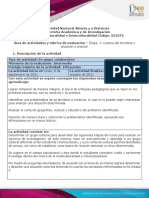 Guía de Actividades y Rúbrica de Evaluación - Etapa 2 Lectura Del Territorio y Situación A Analizar