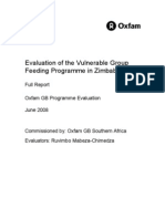 Evaluation of The Vulnerable Group Feeding Programme in Zimbabwe