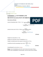 Synthesis and Recrystallization of Dibenzalacetone: Experiment - 4