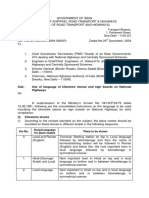 Sub: Use of Language of Kilometre Stones and Sign Boards On National Highways