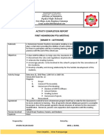 Activity Completion Report First Homeroom Pta Meeting (Grade 9 - Actinium)