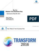 Konica Minolta, Inc. Medium Term Business Plan: - Announced On May 9th, 2014