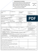 Indian Income Tax Return Assessment Year 2021 - 22: Sugam