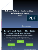 Risk and Return - The Two Sides of An Investment Coin : Unit II