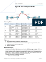 4.1.2.5 Packet Tracer - Configure IP ACLs To Mitigate Attacks