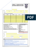 The Football Association: Caution Misconduct Report Form For 11V11 Football