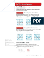 Solving Linear Systems 1.4: Essential Question