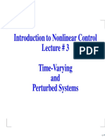 Introduction To Nonlinear Control Lecture # 3 Time-Varying and Perturbed Systems