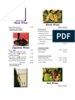 Wine Menu