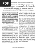 LSB Modification Based Audio Steganography Using Advanced Encryption Standard (AES-256) Technique