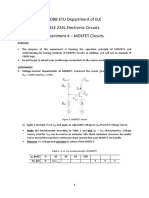 TOBB ETU Department of ELE ELE 224L Electronic Circuits Experiment 4 - MOSFET Circuits