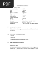 Informe WISC V - Psicometricas 1