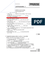 File Test 10 Grammar, Vocabulary, and Pronunciation A: Grammar 1 Complete The Sentences With The Correct Word(s)