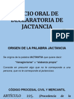 Juicio Oral de Declaratoria de Jactancia